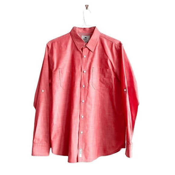 Roots 73 Mens Collared Shirt Long Sleeve Casual Button Down Red Large - Picture 1 of 7